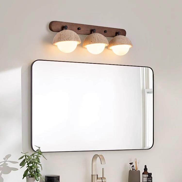 中古风镜前灯卫生间镜柜灯侘寂复古黄洞石浴室柜镜子灯化妆镜壁灯