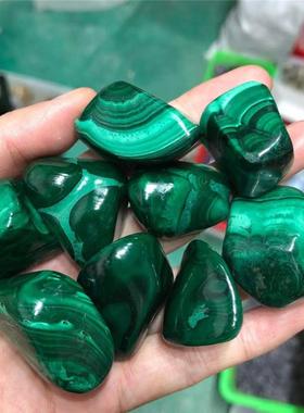 XK-KQSSS天然孔雀石滚石粒颗抛石光碎石大天然原打磨鱼缸造景石