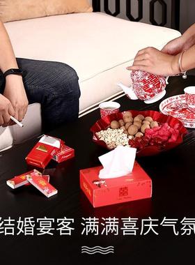 O壶Q5M结茶婚庆品用茶具套F7717712装喜庆中式婚礼新娘红色陶瓷改