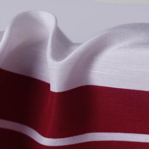 七彩之韵28姆米重真丝亚麻混位纺JUM丝条麻红白定印磅花服装布料