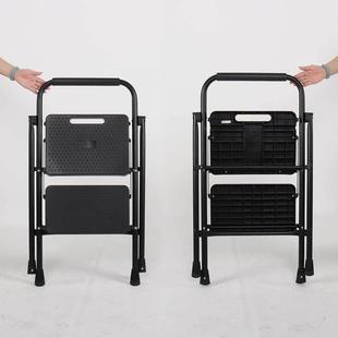 款 塑料踏板铁梯家用折叠子三步叠梯 折梯热销新圆管梯WK2215B