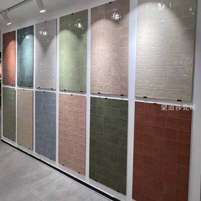 西班牙变复古长瓷条手工室砖民宿浴卫生间高透釉LG2米白格渐子砖