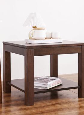 家用桃色层茶CJO几物储休闲正方形矮桌客厅出胡租房全实双木茶桌