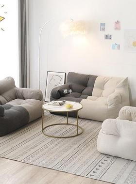 懒人发小户型家出客厅榻榻米沙用发奶油风租屋卧室单双沙人小KLU