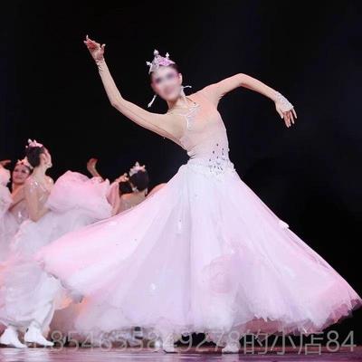 正品古舞尔古纳河舞蹈演出服装白额色连衣裙蒙美李静同款开场舞大