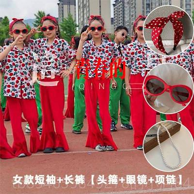 正品90时光复旧港风80年代演出服夏威古夷秀幼儿园儿童摄影服装走