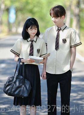 正品班服初演中夏季学院风J生衬衫短袖舞台出服女五六年级K毕业照