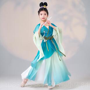 高档古典舞蹈服女飘逸儿扇童舞演出服群子舞伞舞中国演舞仙气古风