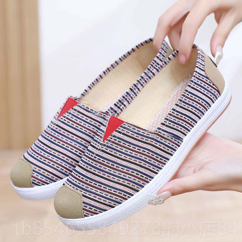 高档牛筋底闲百搭春秋老北京布鞋女舒鞋防滑软底休透气帆鞋布适