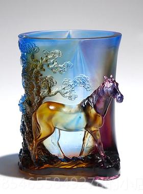 正品琉马笔筒摆件办公室老领板桌面装饰品送导生日礼物职定升制刻