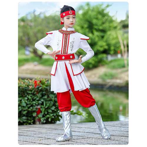 正品古童蒙族白马舞草原演筷子舞演出少数民族表服男女童儿蒙族袍