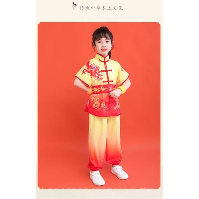正品六中一儿小童武术演出练功国服风男女长短袖中学生表演服舞台