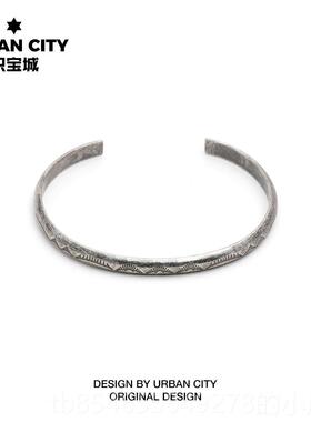 正品印度民风格覆古日族风格图腾雕刻女图案古银男情侣潮式牌钛钢