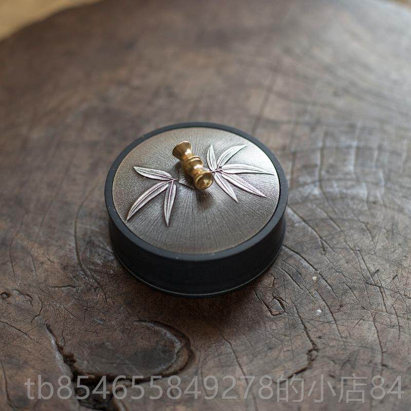 正品宣品书房砚台文房四宝安歙砚圆形锡宣带盖可研墨书法国画墨条