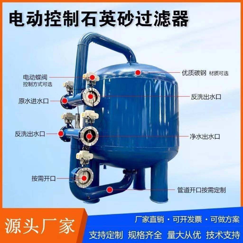 沙漠饮用水过滤罐石英砂过滤罐树脂软化罐地下井水多介质过滤器
