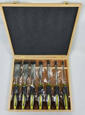 7件套透明一体穿心柄铬钒钢木工凿七件套木匠平凿套装