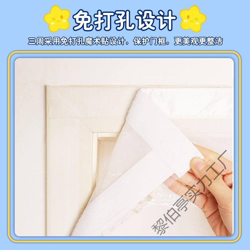 家用防蚊门帘新款卧室防蚊虫纱门免打孔自粘贴磁吸帘子魔术贴门帘