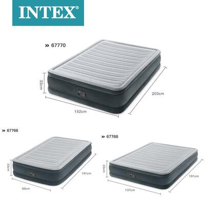 INTEX内置电泵双人加大充气床垫高档双层气垫床加厚加高
