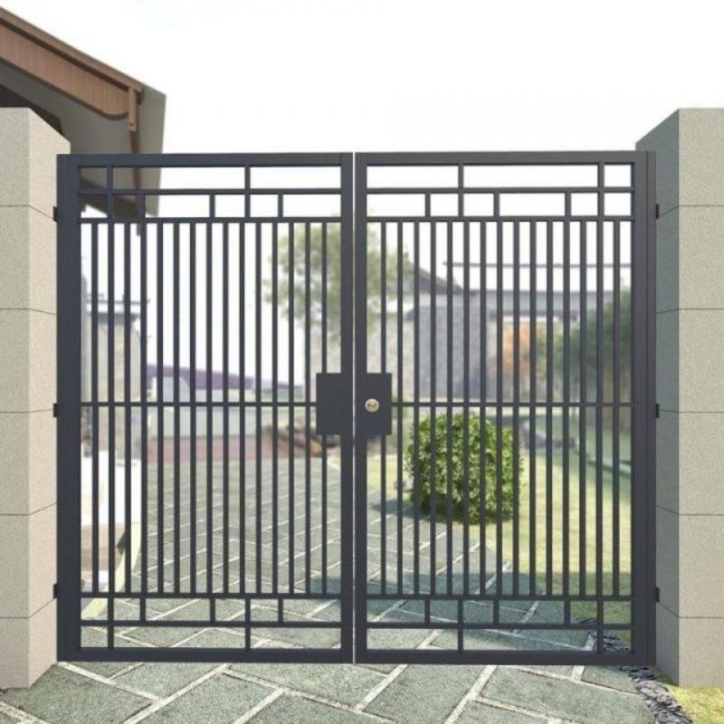 简易铁门铁艺庭院大门农村双开门别墅户外家用大门栅栏门