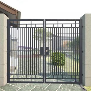 简易铁门铁艺庭院大门农村双开门别墅户外家用大门栅栏门