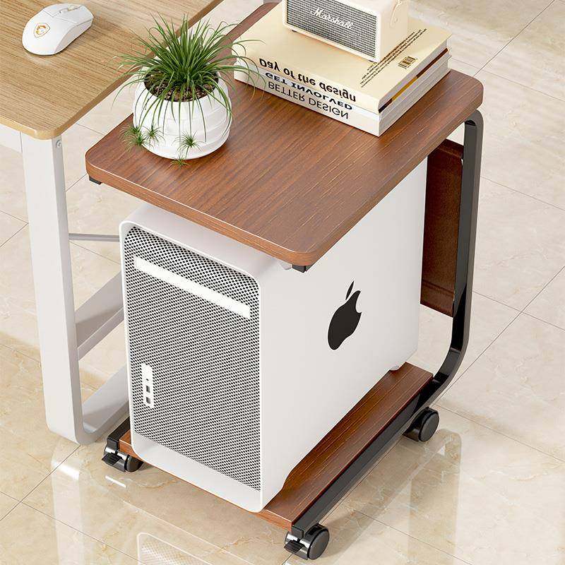 台式电脑主机托架带滑轮主机箱底座可移动一体收纳架打印机置物架