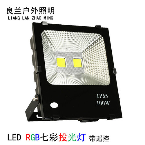 RGB投光灯LED七彩10w20w30w50w100w150w200w户外彩色光亮化树木灯