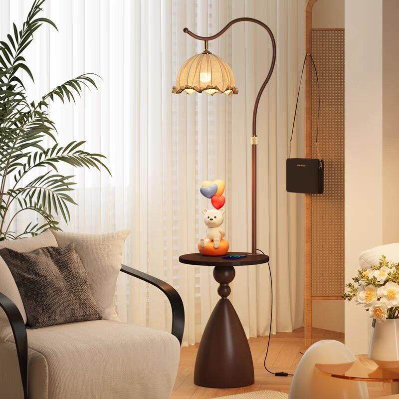 中古风落地灯客沙厅发旁氛854围感茶复几法式美式柜古卧室床头一