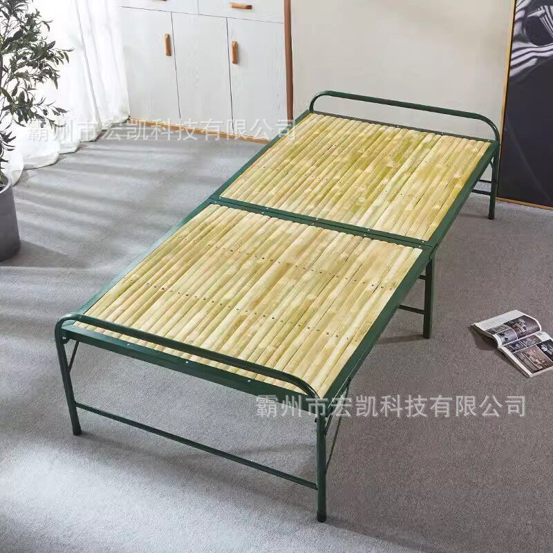 民政救灾竹板床折叠床单人竹条床木板床工地简易床