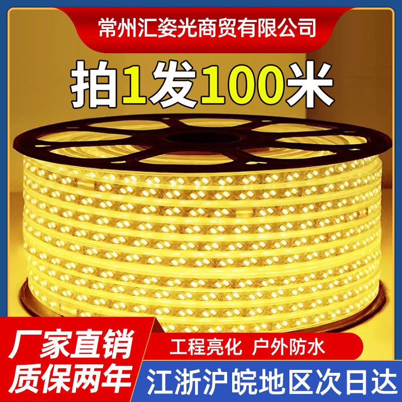 户外防水220V外墙LED灯带暖光