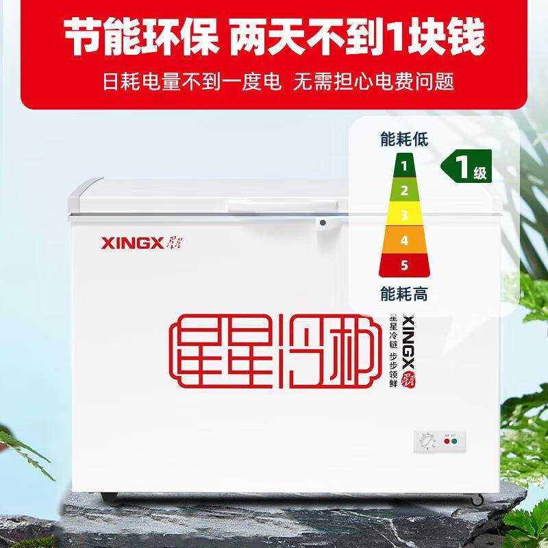 星星商用冷柜219家用大型冷冻冷藏冰柜305升一级节能超大容量冰箱