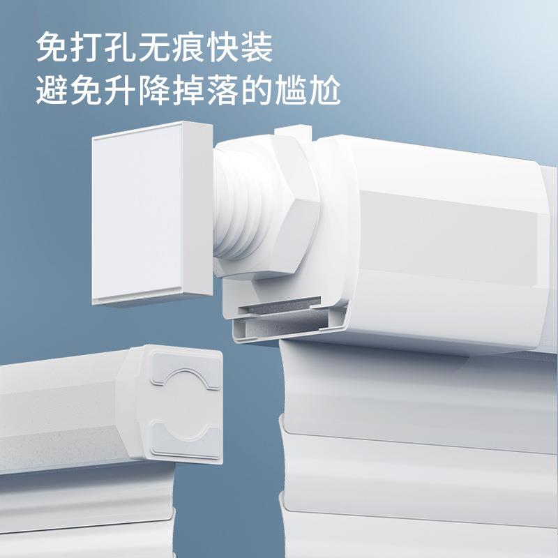 无绳推拉铝合金免打孔百叶窗帘卫生间浴室厕所厨房遮挡帘遮光卷帘