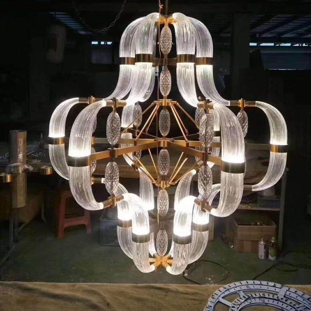 后现代设计师别墅复式楼酒店大堂大客厅样板房会议室大型吊灯