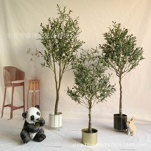 仿真植物橄榄树盆栽 客厅人造大型装饰树摆件 ins仿生绿植假盆景