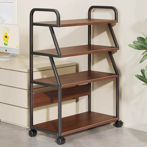 打印机架子多层置物架落地办公桌边收纳架家用简约现代移动主机箱