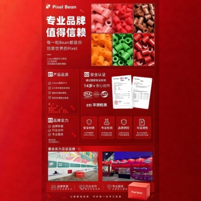 【批发专拍】PixelBean皮克斯拼豆补充包融合豆diy手工店批发