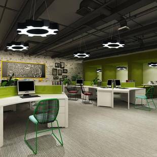 LED办169公灯齿款 造创意造型灯六异形灯边形办公吊灯健身办公型轮