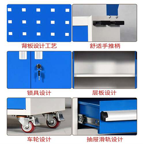 工柜厂重型金工具柜子车用铁皮零件柜带无品牌/挂板五间二抽屉移