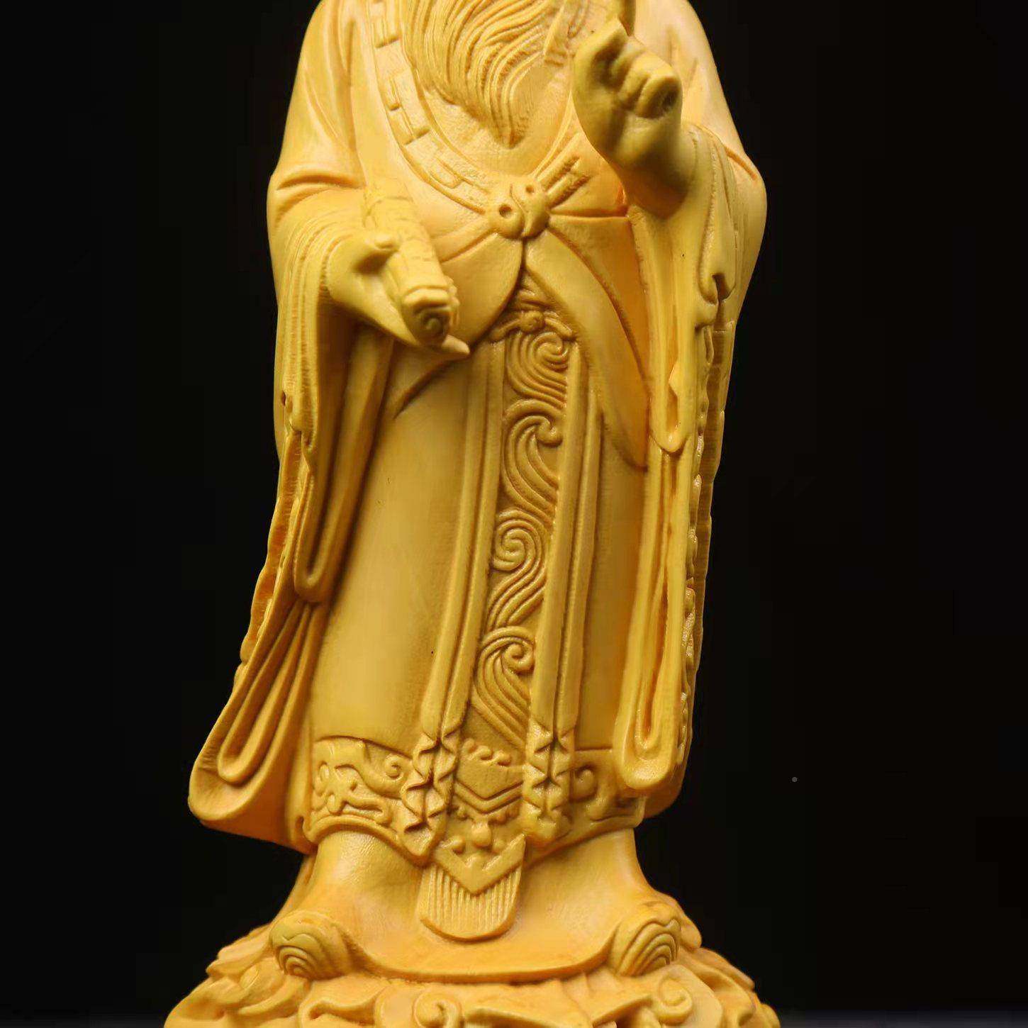 杨木实木雕刻569工人物摆件老玄子关黄客厅摆饰文玩艺品