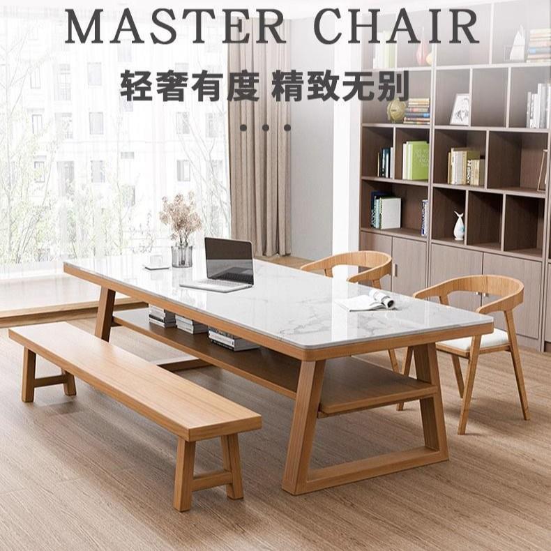 实木餐岩桌板书桌客厅双人台学习140*70-2桌家用桌电脑大长工作简