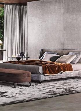 现意式极CLW简布艺床可拆网红床代简主卧1.5米1.8约米实木洗双人