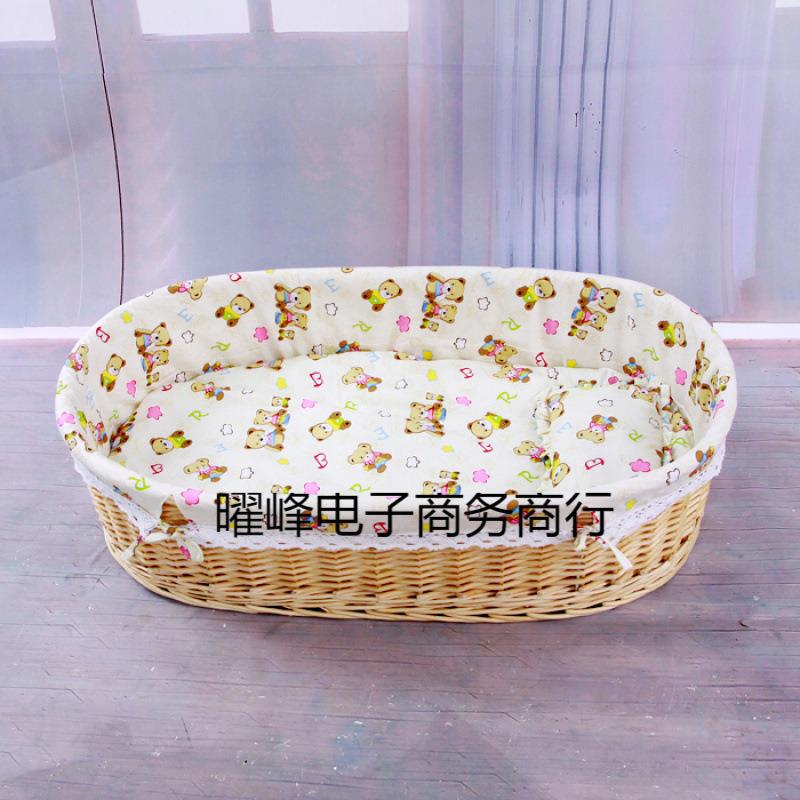新生吊篮宝宝实床娃车载摇睡篮移动曜峰推车藤木编便携摇婴儿篮包