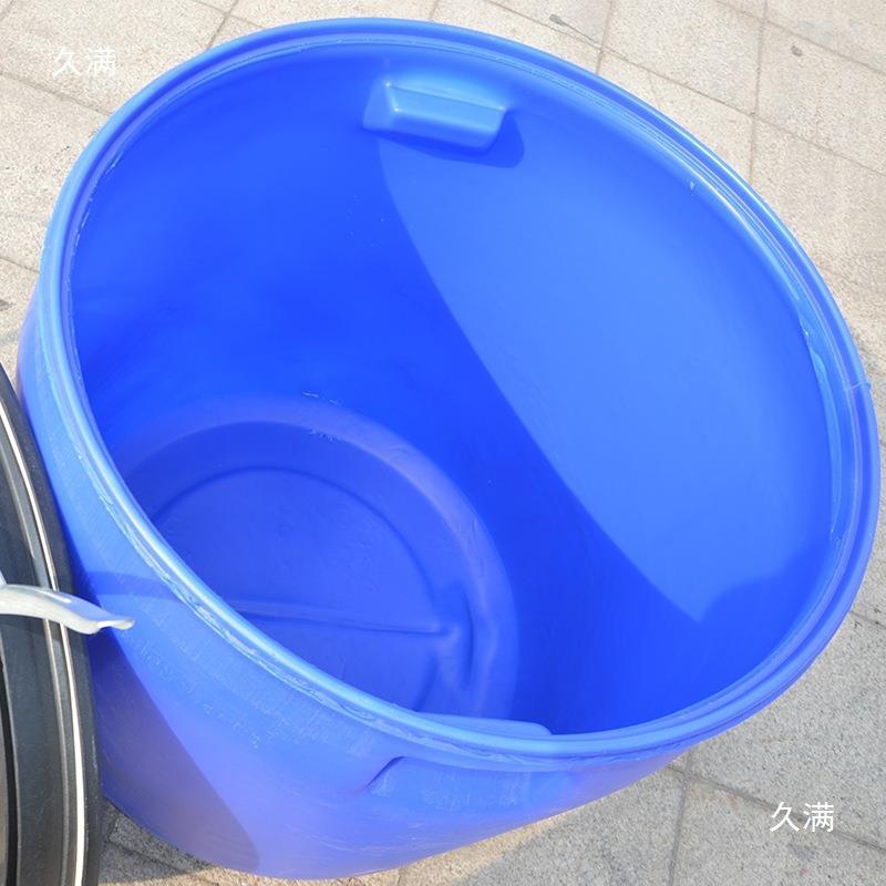 法兰桶塑桶圆化工桶密封涂料料桶150L大口大水456桶海鲜桶箍垒德