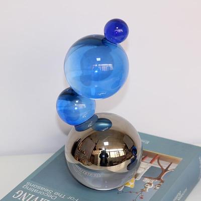 现代房简拼色水晶壳球贝约摆件客厅书售楼部办公82104室桌面软装