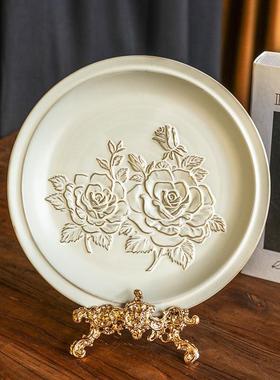 古典做旧盘盘架子支架展示架复a-455浮雕装饰摆轻奢件相框支架画