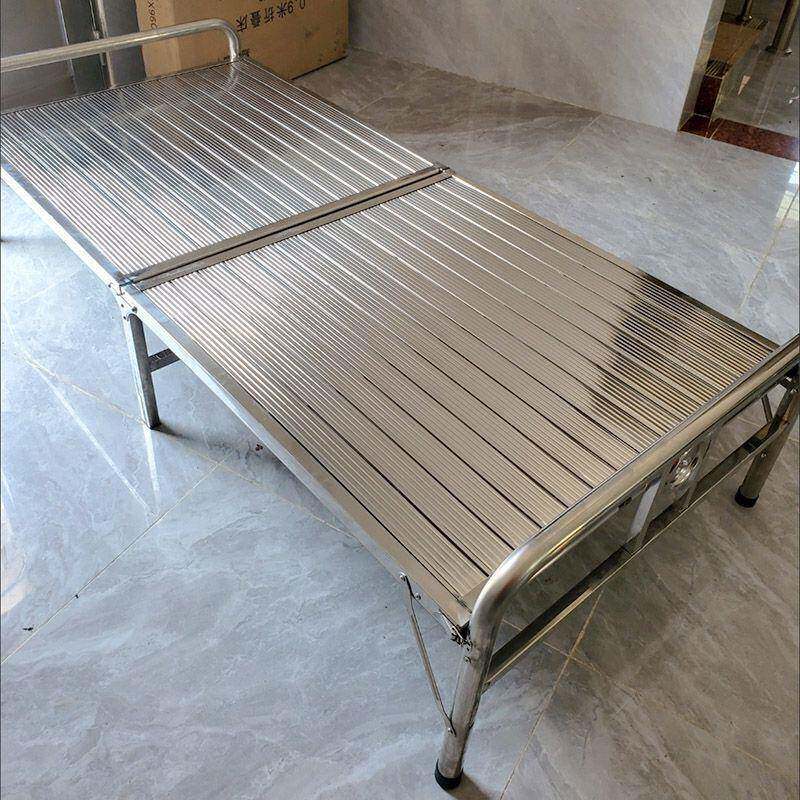 双特厚SGO无缝不锈锁钢伸缩折床有安全扣叠午休户外单人拼接床车