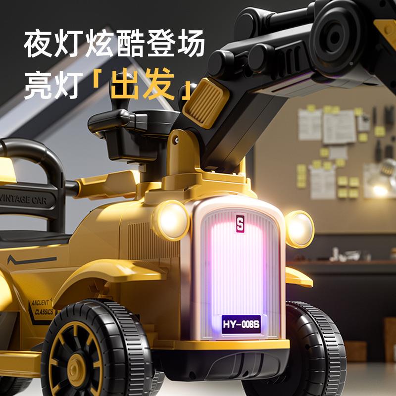 儿童挖玩掘机遥控工程车男孩具车可坐骑超大土号挖机充QZP电动挖