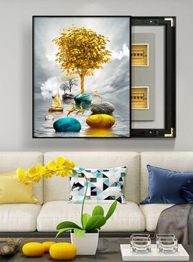 竖版电表箱装画款可新推拉遮挡电闸箱Zql3+ie/箱开饰关弱电挂画配