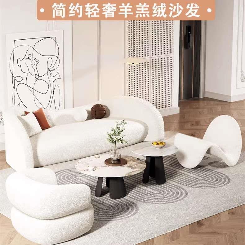 网红家用皮质家具沙奢轻皮沙发设椅计发师双人沙发酒477店办公接