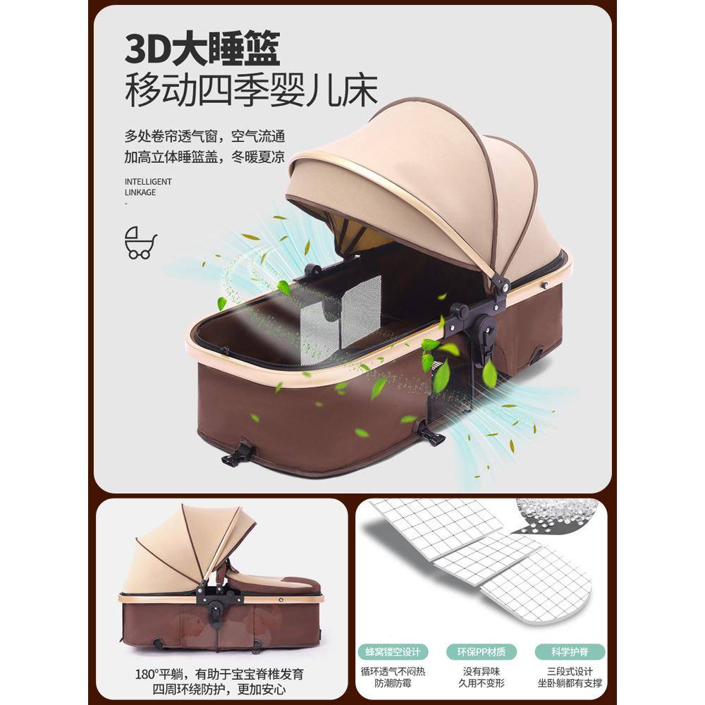 国德2025新款胞胎可拆分高XKJ景观轻便折婴双儿推车可叠坐可躺双