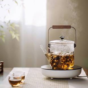 享福钢沐梁壶玻璃璃提壶直身大容量0JM35100ml高端茶壶可电陶1炉